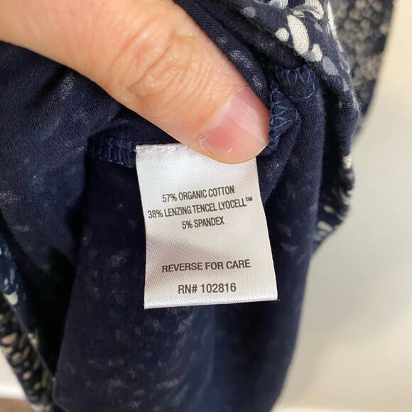 Garnet Hill Smocked Bodice Knit Midi Dress Womens Size XL Organic Cotton Blend - Picture 8 of 8